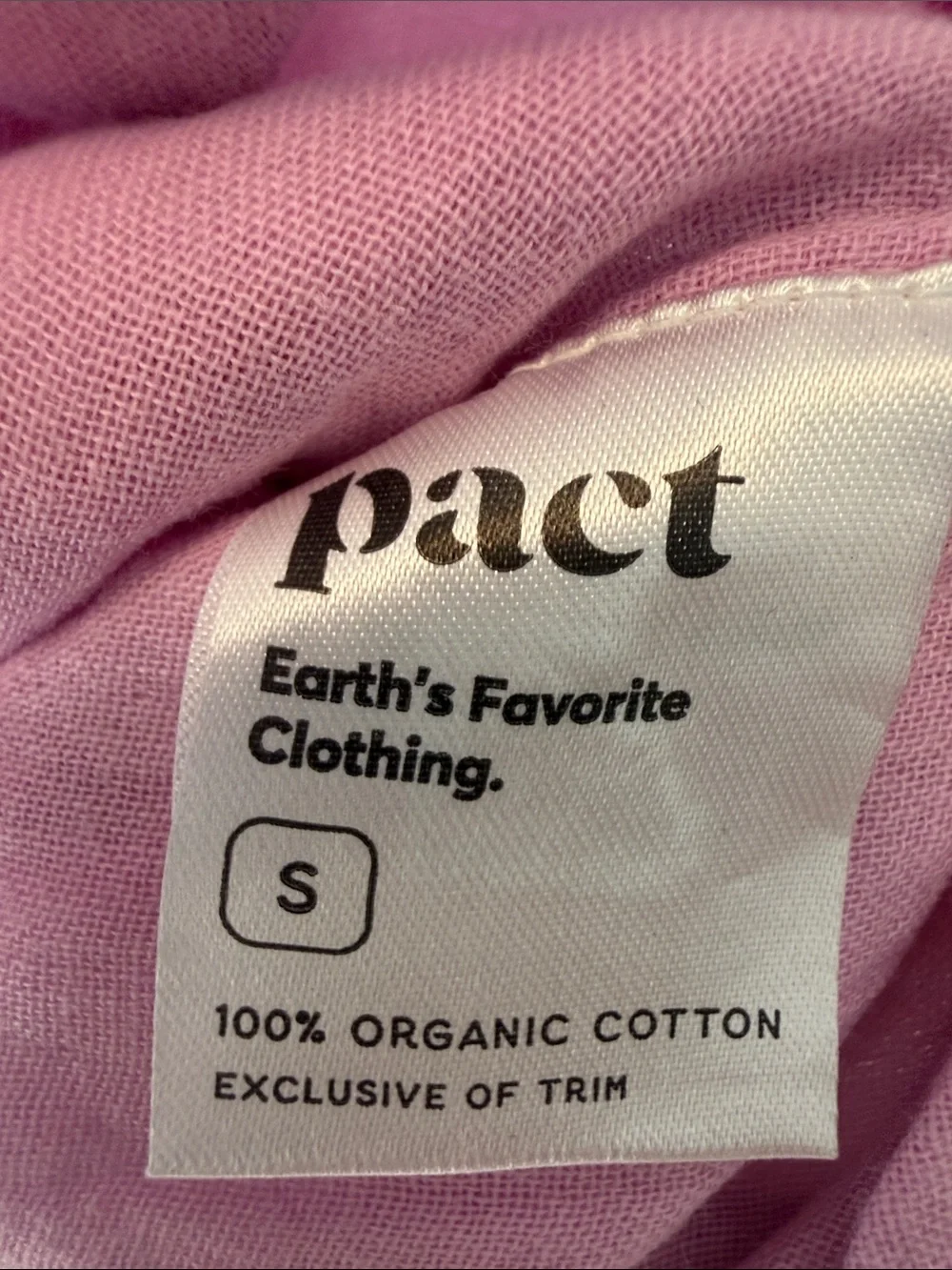 Pact Organic Cotton Coastal Double Gauze Beach Cover-Up Dress Lilac Pink. Small - Picture 7 of 10